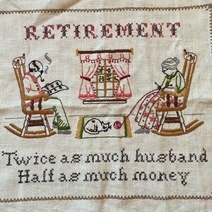 Charming Retirement Embroidered‎ Wall Art